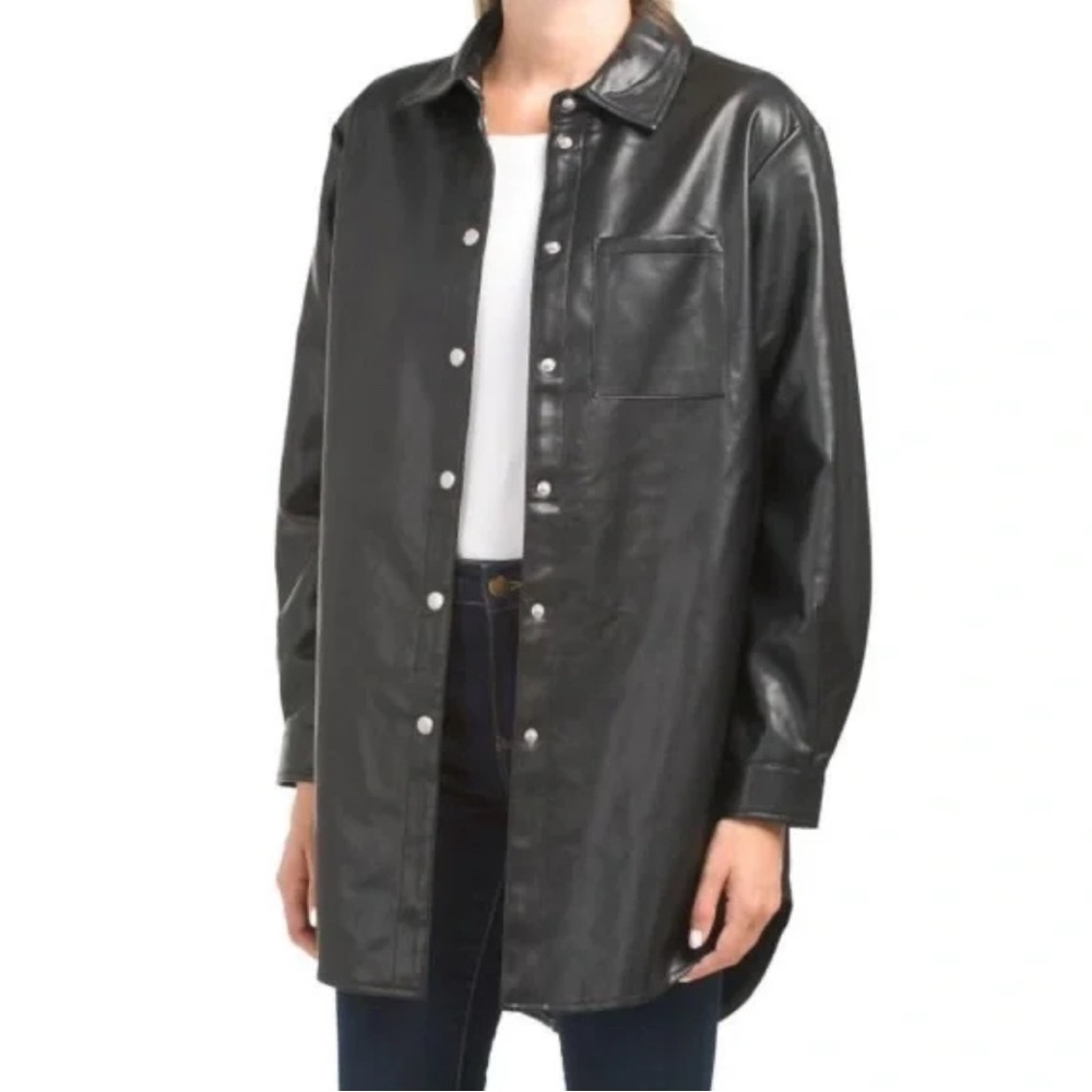 Bagatelle Vegan Leather Shirt Jacket size Medium